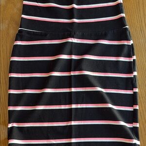 Striped Black and Pink Women's Skirt